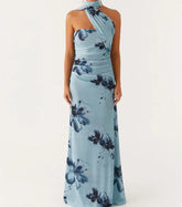 BXOXO Women Floral Strapless Dress Sexy Backless Bodycon Maxi Long Dress Y2K Sleeveless Mesh Tube Dress Summer Beachwear